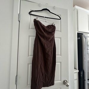 SHEIN Brown Strapless Dress